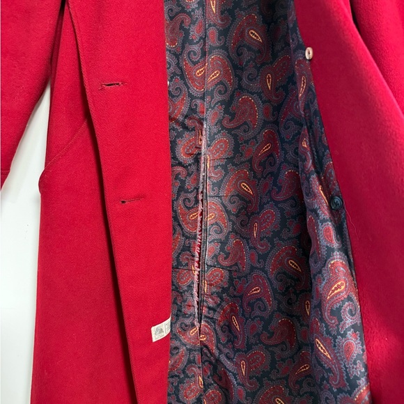 Vintage Alorna red Pure Wool Full Length Winter Coat - Picture 9 of 12